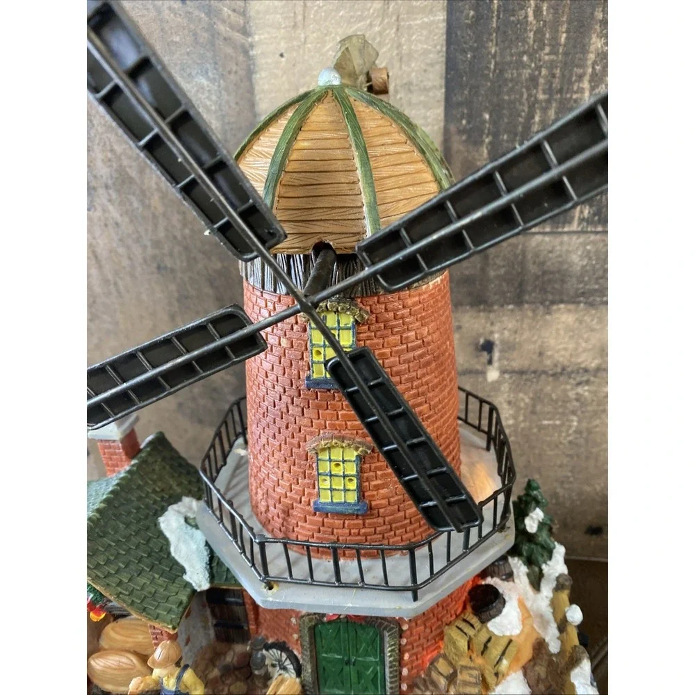 VTG 2004 Holiday House Fiber Optic Windmill Lighthouse Christmas Village Works